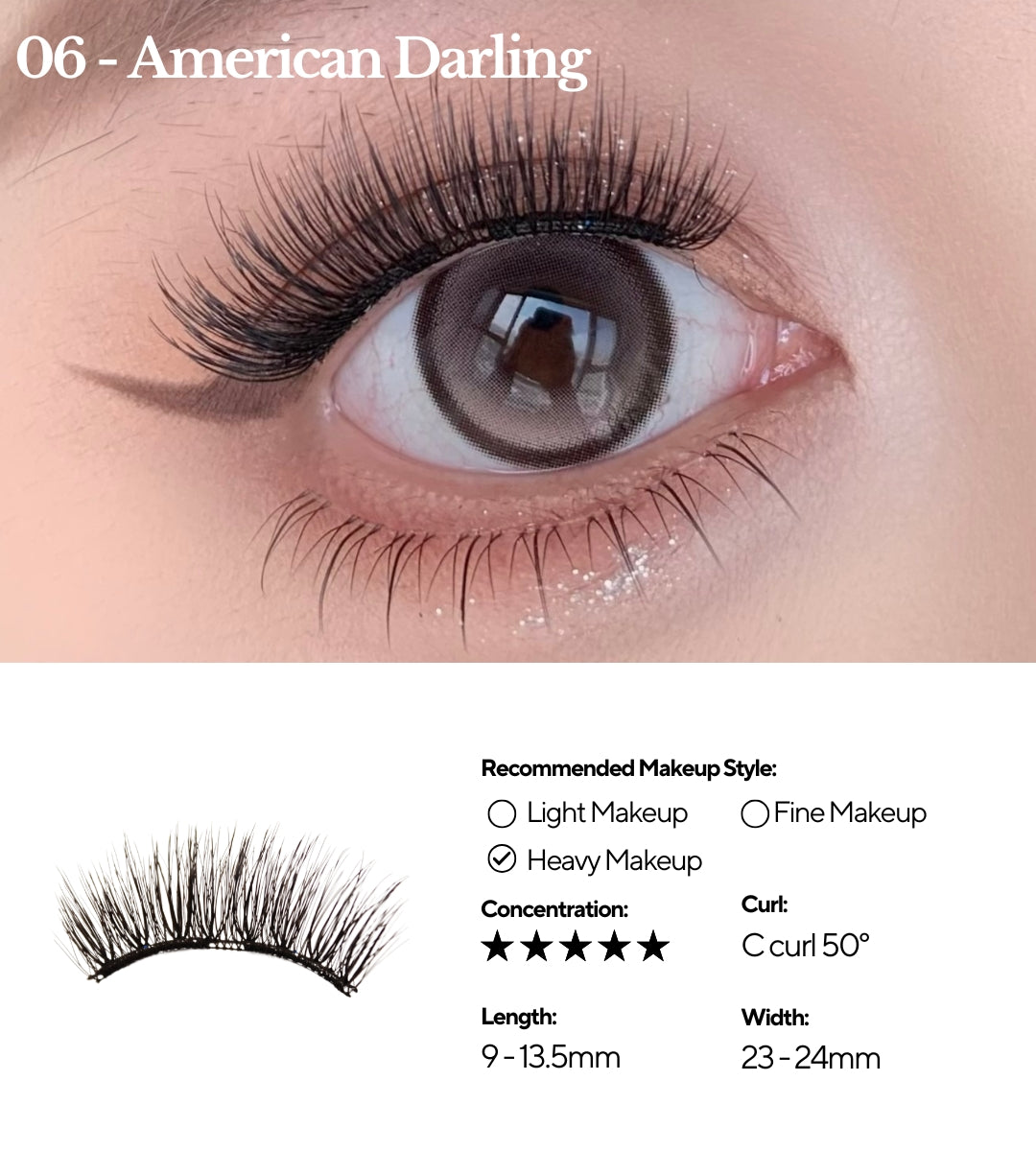 EviShine Magnetic Eyelashes Set - American Darling