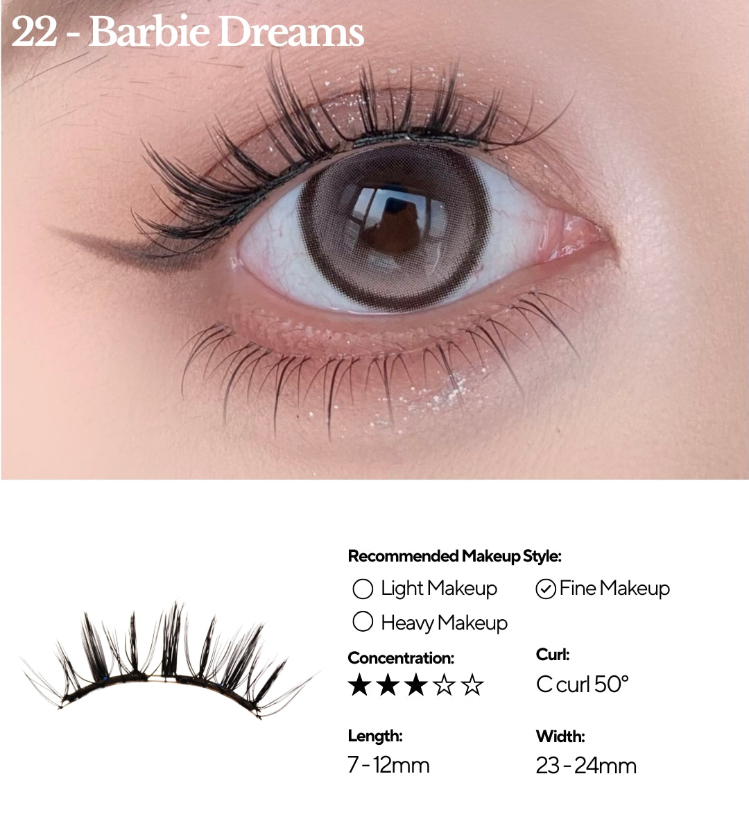 EviShine Magnetic Eyelashes Set - Barbie Dreams
