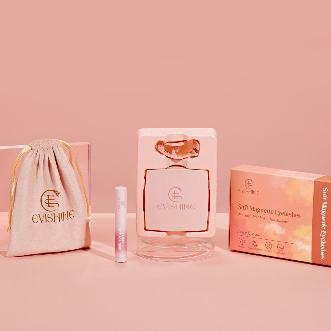 EviShine Magnetic Eyelash Set (Pink Box + Gel + Pouch) – Pretty Dreams Limited Edition