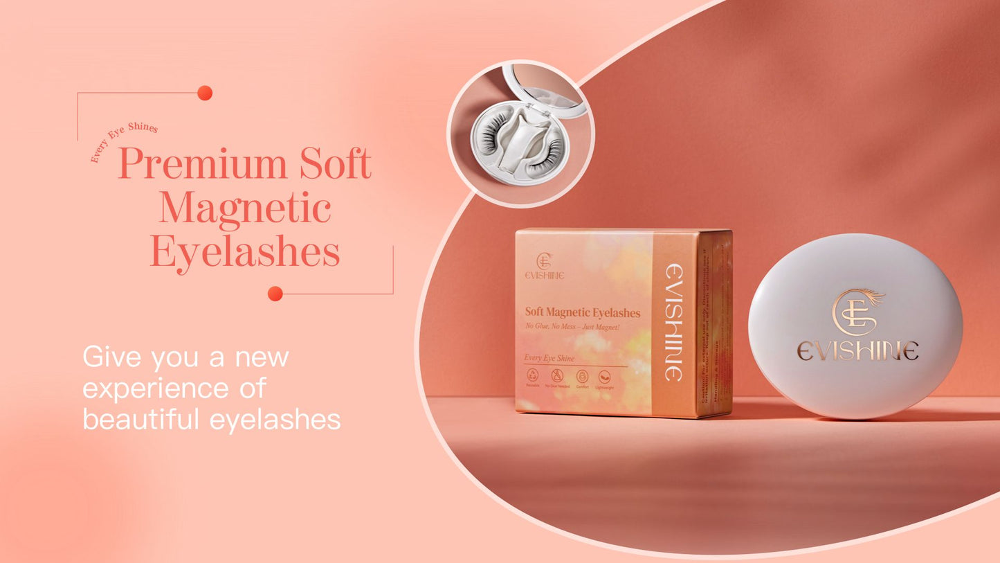 EviShine Magnetic Eyelashes (White Compact Case – Seoul Date)
