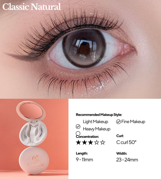 EviShine Magnetic Eyelashes (White Compact Case – Classic Natural Starter Lash)