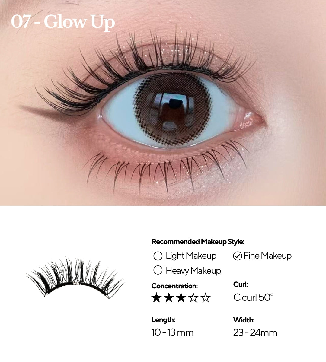 EviShine Magnetic Eyelashes (White Compact Case – Glow Up)