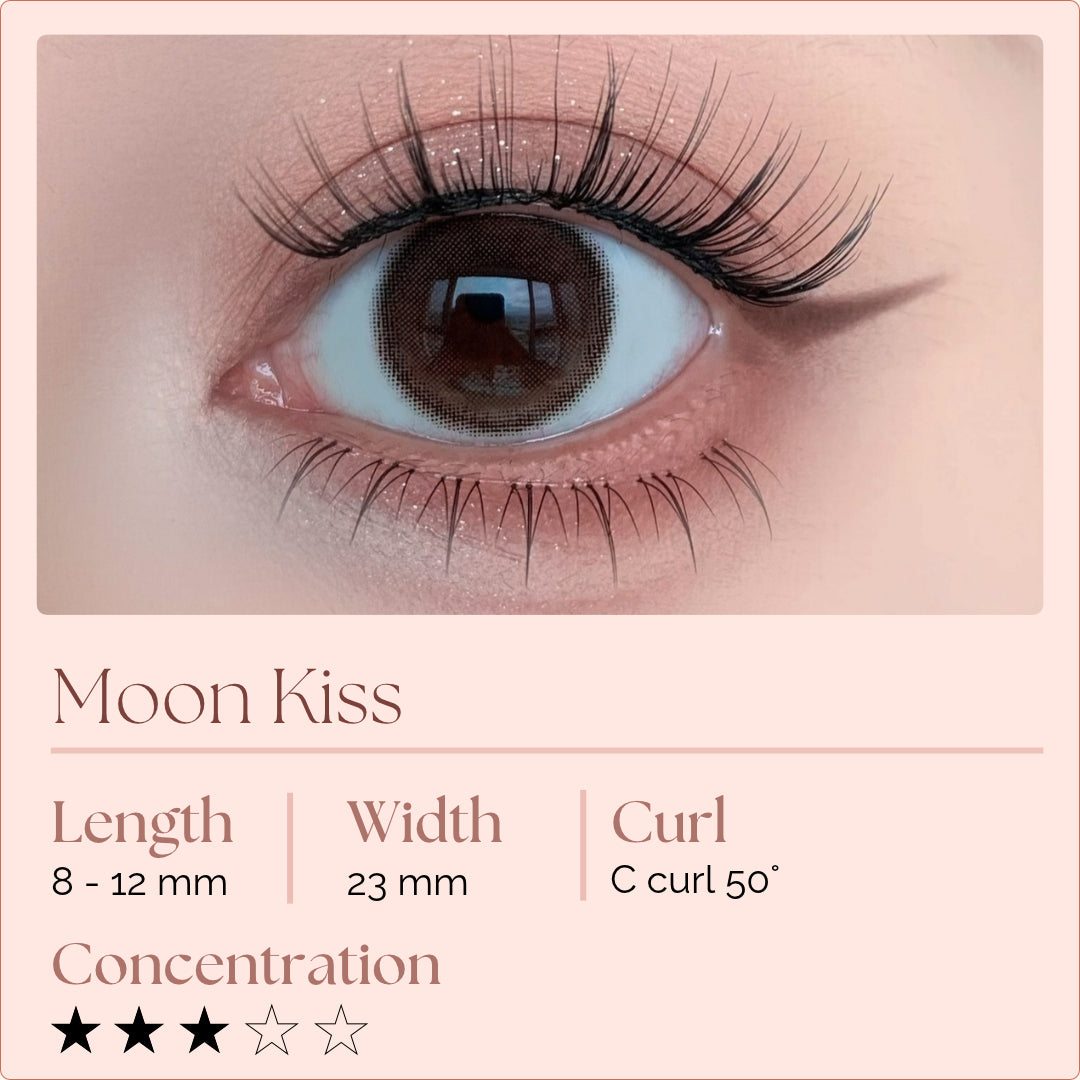 EviShine Moon Kiss magnetic eyelashes with lash style, length, curl and concentration details